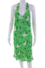 Michael Michael Kors Women's Halter Neck Tassel Floral Silk Mini Dress Size 4