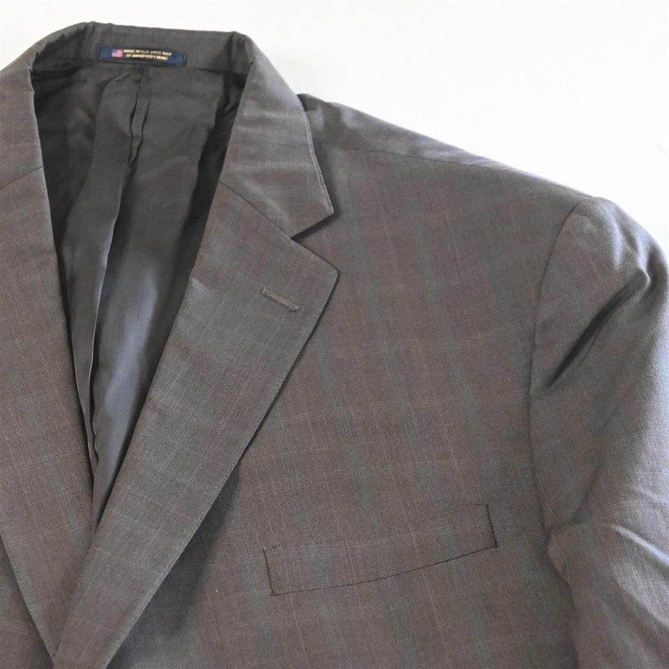 Hart Shaffner Marx 54R Marrón Ventana Lana EE. UU. Blazer Traje Chaqueta Abrigo Deportivo Foto 2 de 4