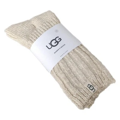 UGG Women’s Ribbed Super Pile Socks Threaded Slouchy Crew Sock One Size Gifts.