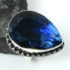 Tanzanite Gemstone Ethnic Handmade Ring Jewelry For Gift US Size-8 AR 18625