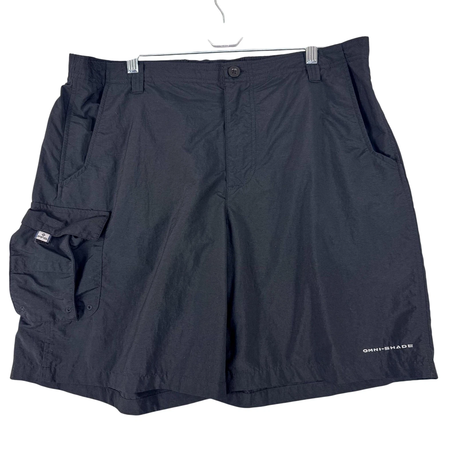 Columbia PFG Shorts Mens Large Black Omni-Shade Fishing Cargo Outdoor Hike 36x8