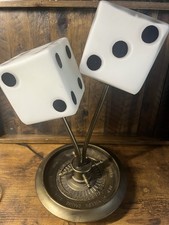 RARE Dice Lamp Casino Roulette Wheel & Dice D...