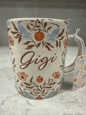 GIGI Floral Blue Birds 20oz Coffee Mug Prima Design Mother’s Day NEW