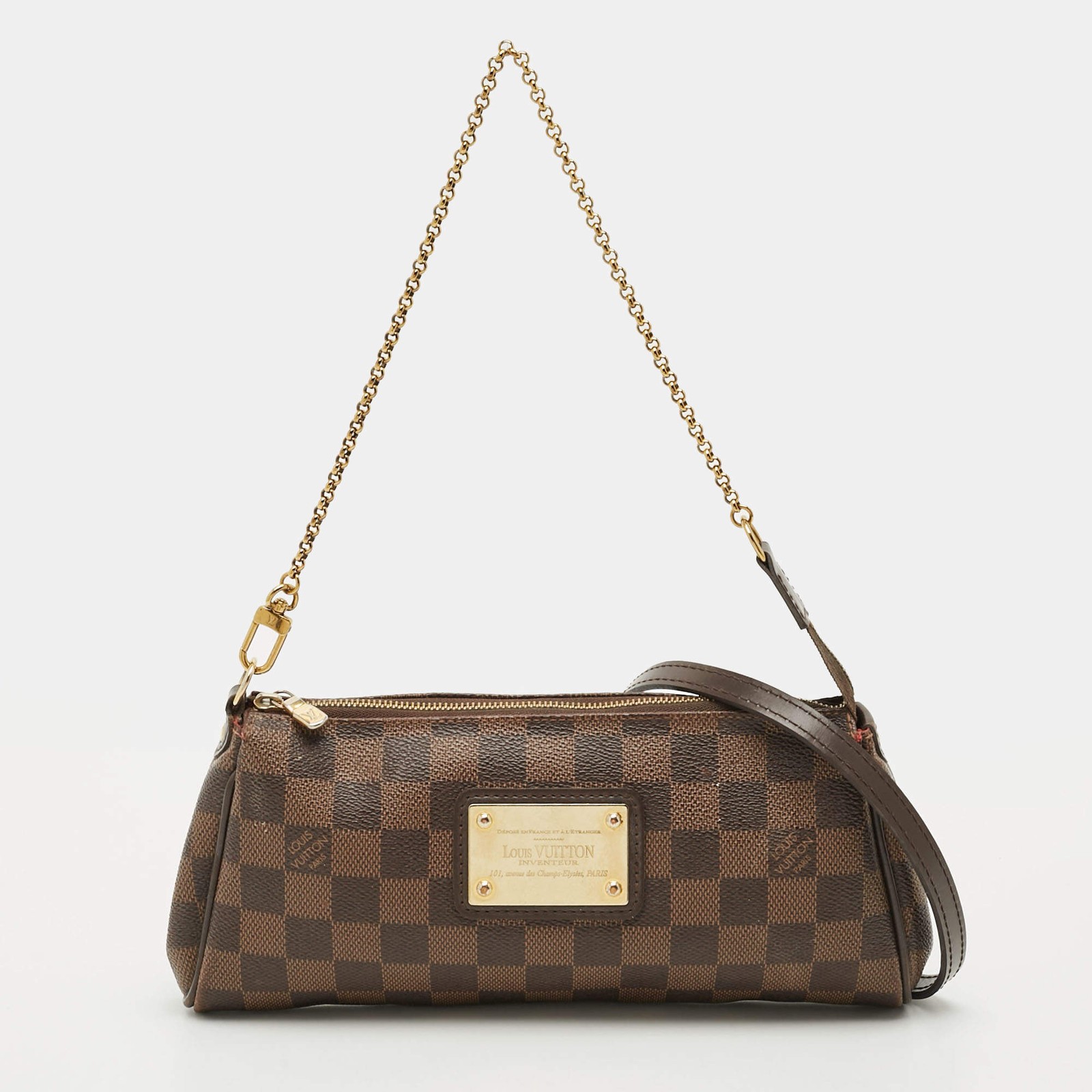 Louis Vuitton Eva Damier Ebene Canvas Pochette Bag