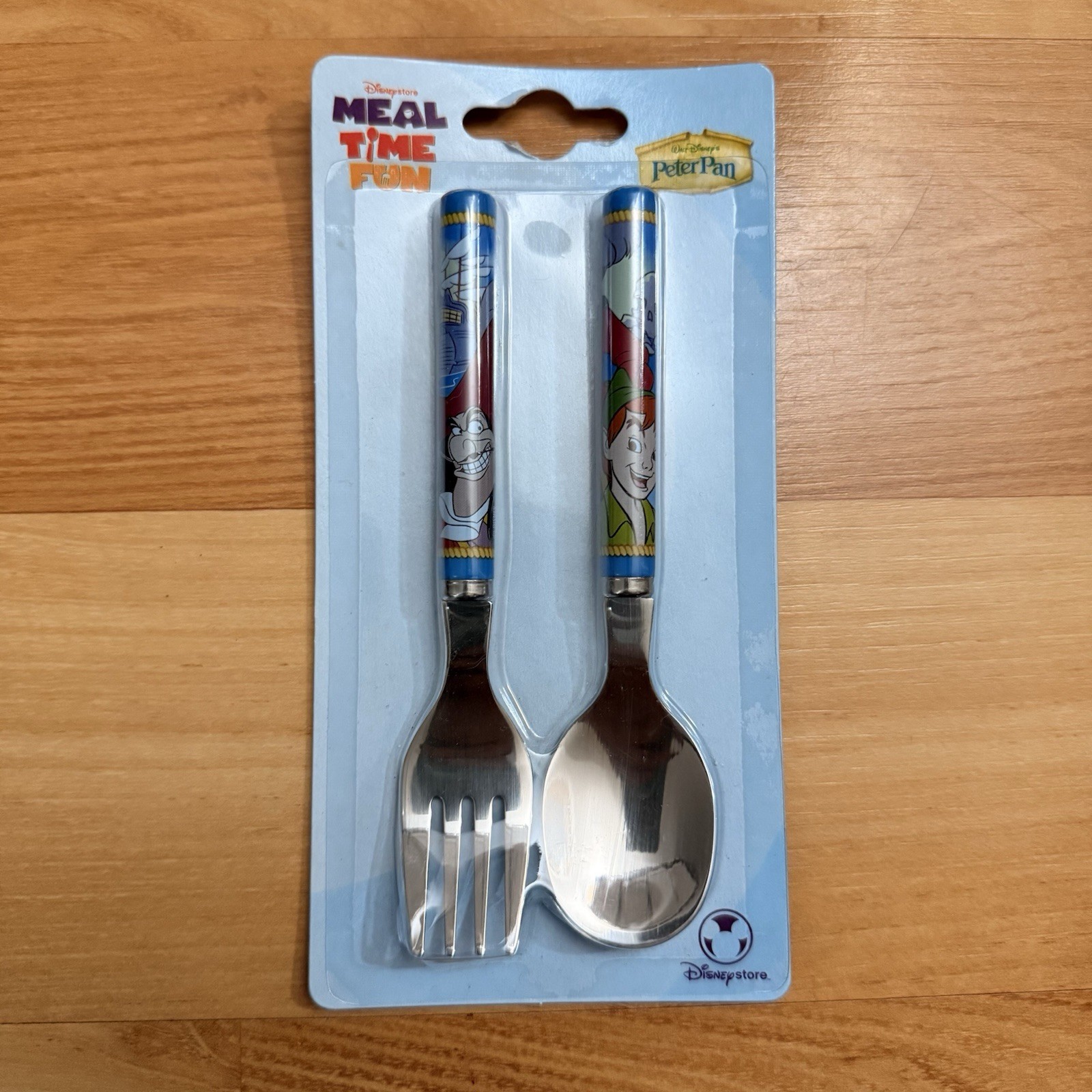 Disney Peter Pan Flatware Meal Time Fun Spoon & Fork Utensils Set New Vintage