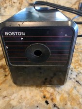 Boston Electric Pencil Sharpener Model 18 Black Vintage Made In USA Tested Works
