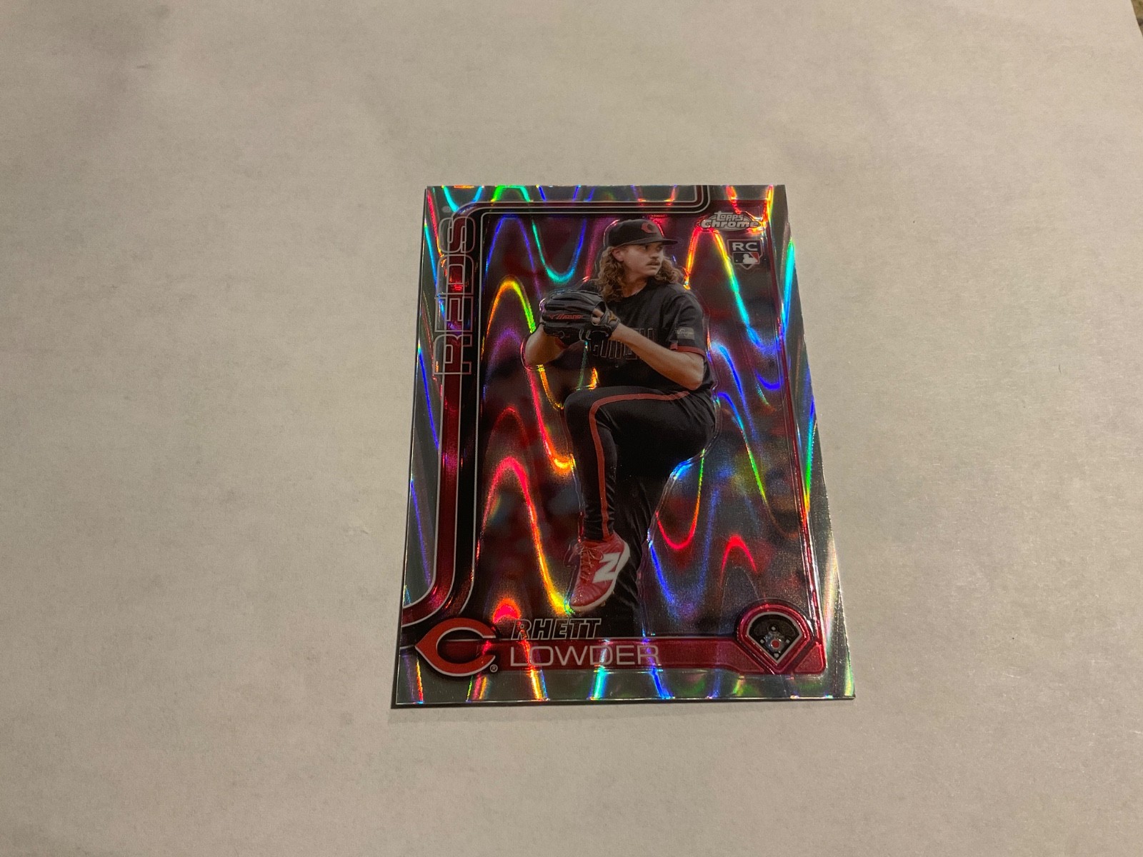 2025 Topps Chrome Rhett Lowder #147 RC Raywave Refractor Reds