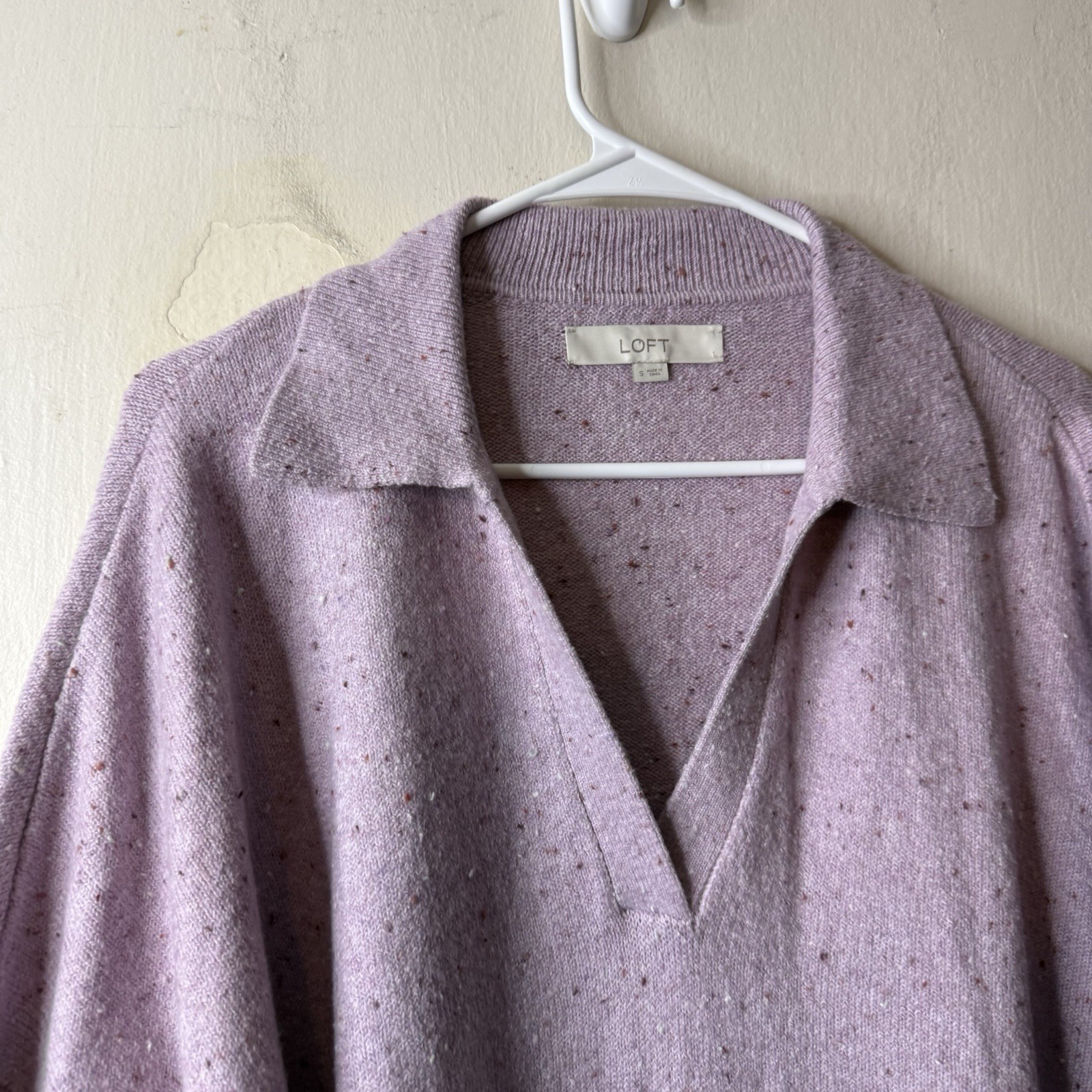 Loft Purple Textured Pullover Collared Sweater Pr… - image 2