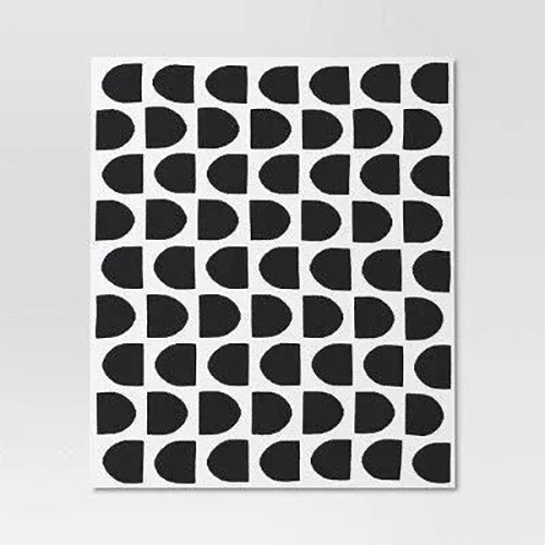 NEW Threshold Reversible Knit Geo Throw Blanket Black/White 50&rdquo;x60&rdquo;