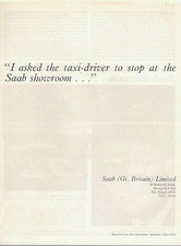 Saab 99 Road Test 1971-1972 UK Market Foldout Brochure The Opthalmic Optician