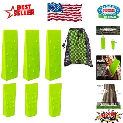 Durable 6-Piece Tree Felling Wedge Set with Spikes for Loggers & Fallers