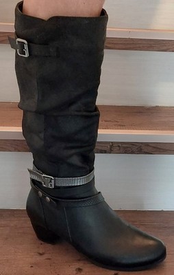 Damen Stiefel  Gr. 40 schwarz Leder