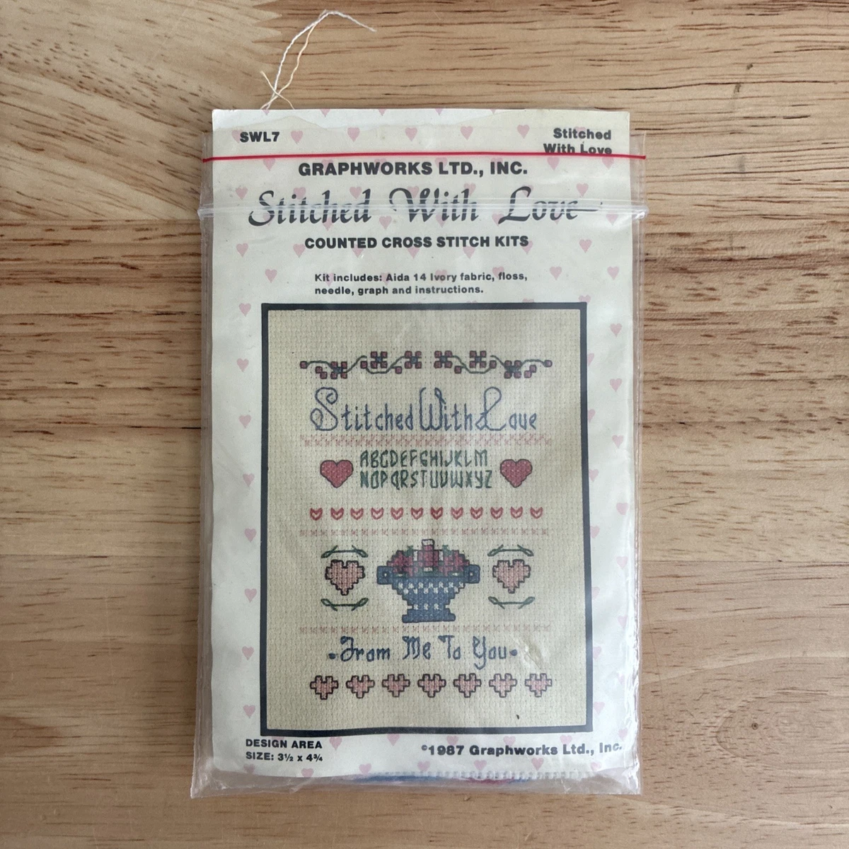 Vintage 1987 Stitched With Love - SWL7 Counted Cross Stitch Kit