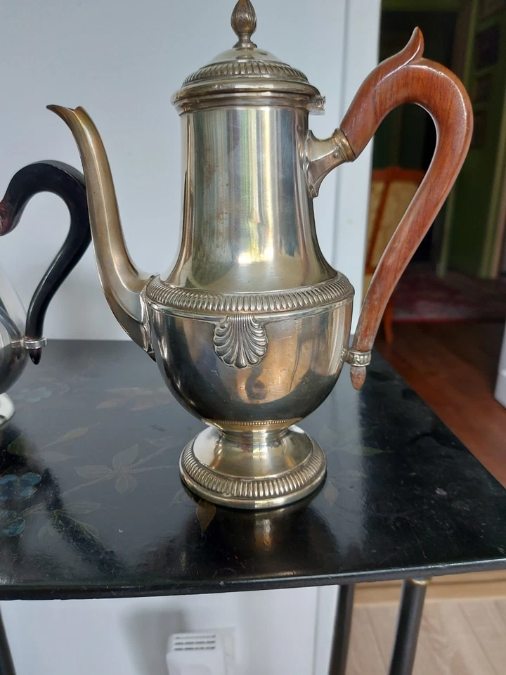 Cafetière et pot en métal argenté XX° - Photo 3/4