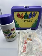 Vintage 1991 Crayola Purple Lunch Box with Thermos Unused