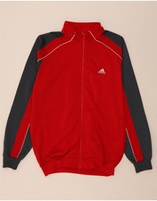 ADIDAS Mens Tracksuit Top Jacket UK 46/48 XL Red Colourblock Polyester DO32