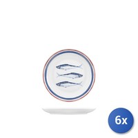 6X H&h Flacher Teller Nautica Aus Porzellan, Dekoriert 20 Cm