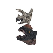 Lot Of 2 Realistic Dinosaur Hand Puppets T-Rex Figure Head Play Zone Glove