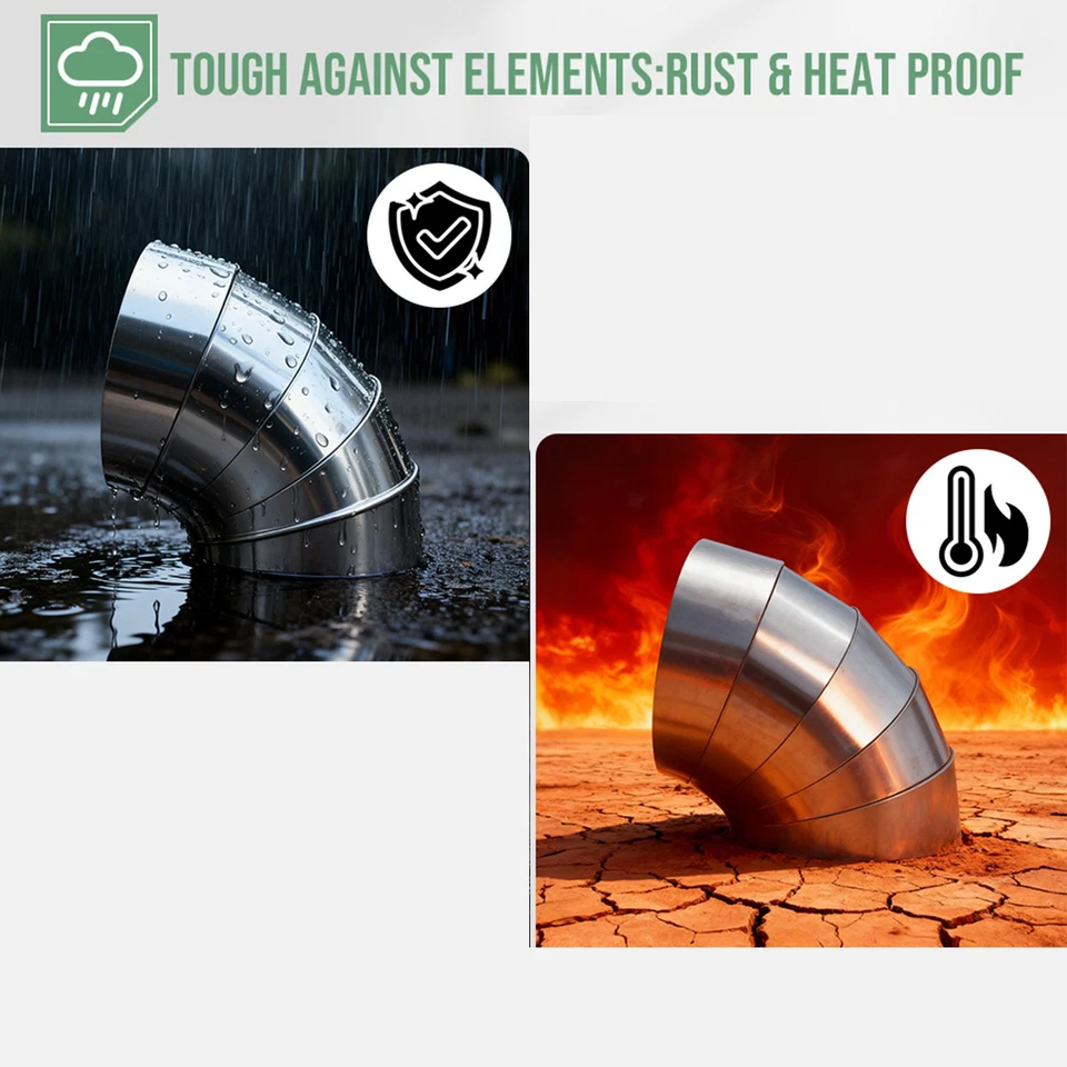 1.75" / 4” Pie Cuts 90 Degree 304 Stainless Steel Exhaust Systems 5PCS Laser Cut - Image 3 of 4