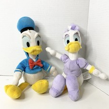 Disney Store Donald  Daisy Duck Bean Bag 9" Plush Stuffed Animals Toys