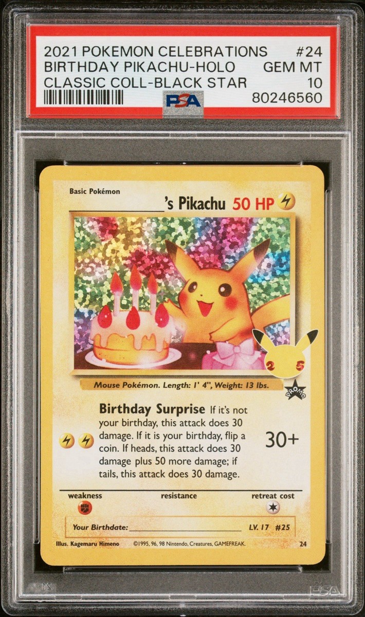 2021 Pokémon Celebrations Birthday Pikachu #24 Black Star Promo