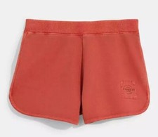 Coach Size Small Women's Garment Dye Retro Sweatshorts Burnt Sienna NWT