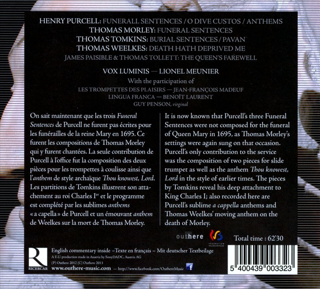 新品　リオネル・ムニエ／English  Funeral Music VOX LUMINIS / LIONEL MEUNIER ENGLISH ROYAL FUNERAL MUSIC NEW
