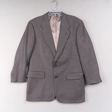 Tallia Uomo Sport Coat 40R Wool Silk Blend Check Blazer Made Italy