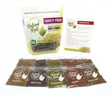 Variety Pack Sprouting Seeds Broccoli, Alfalfa, Radish, Mung beans Salad Mi...