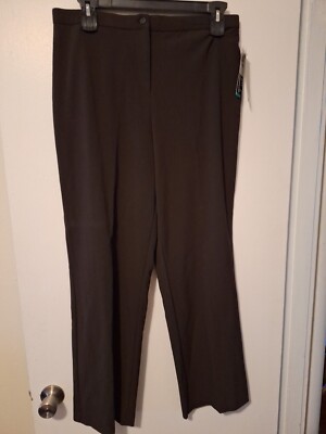 Briggs New York Chocolate Brown Comfort Stretch Waist Hi Rise Pants WMNS SZ 16