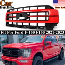 MagicKit Front Bumper Grille Upper Grill Race Red Fits Ford F-150 Lariat 2021-23