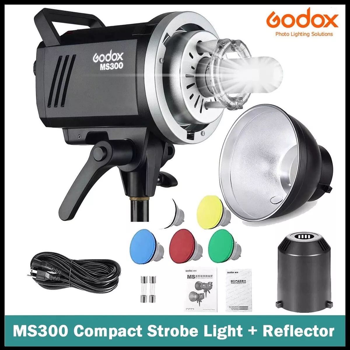 Godox MS300 Strobe Light Compact Studio Flash 300W 2.4G Wireless  Monolight+Gift