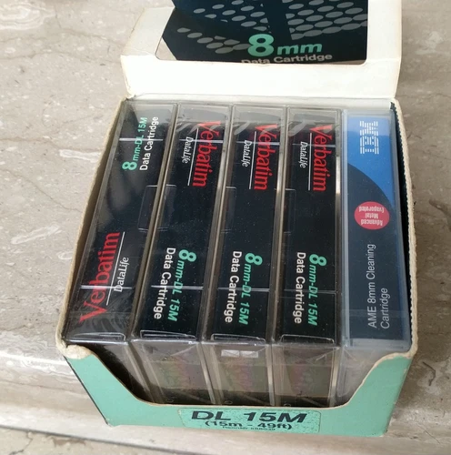 4 cassette 8mm-DL 15M Verbatim Data nastro cartuccia  AME IBM CLEANING CARTRIDGE