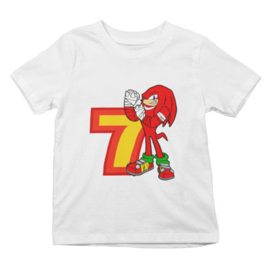 Sonic Shadow Knuckles Geburtstag Personalisiert Alter Baumwolle Kinder T-Shirt
