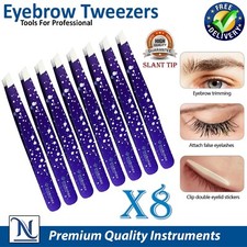 Beauty Eyebrow Tweezer   Slant Tip Stainless Steel Facial Hair Plucker