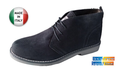 POLACCHINE SCAMOSCIATE SCARPE UOMO CASUAL FONDO GOMMA MADE IN