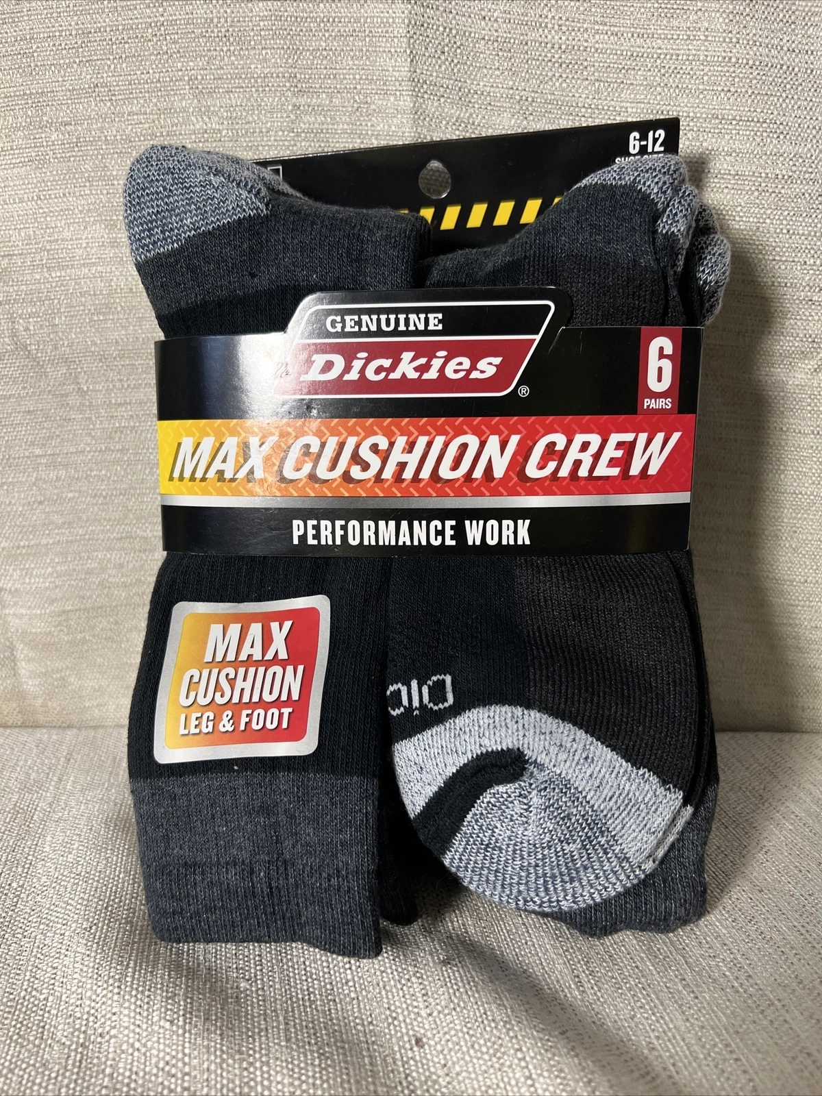 DICKIES DRI TECH WORK SOCK Black, Gray, Light Gray and Multi Color 6 PACK.