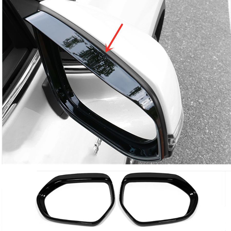 ABS Glossy black Rearview Mirror Rain Eyebrow Trim For Toyota Camry 2018-2023 2X