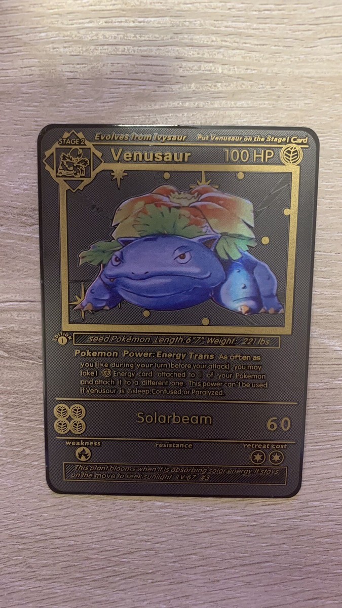 Pokemon Black METAL card for display/gift 1st Edition Venusaur