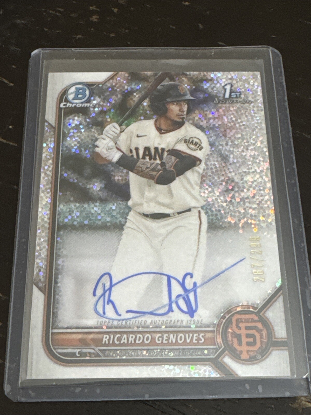 2022 Bowman Chrome Ricardo Genoves 1st SPECKLE AUTO #/299 San Francisco Giants