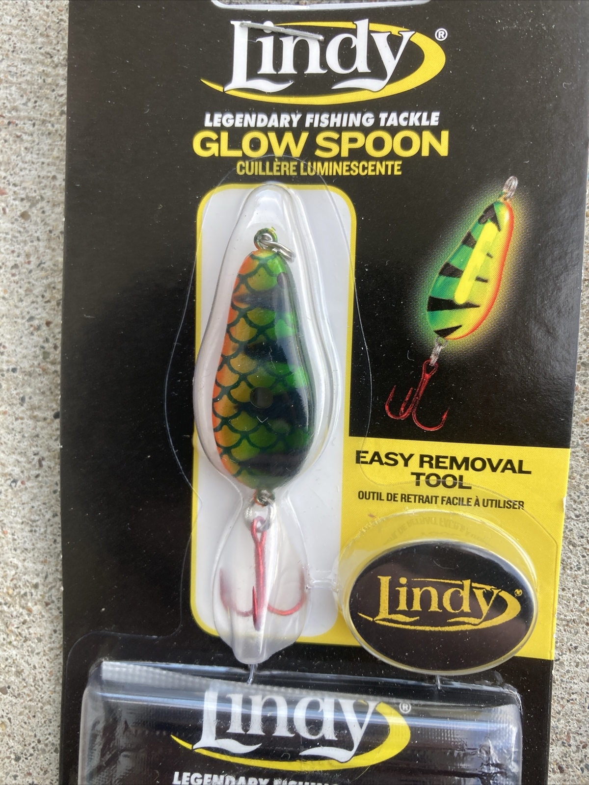 4 Pk Lindy Glow Spoon Ice Fishing Jigs 1/8 Th Oz Xtra Glow Sticks BNIP