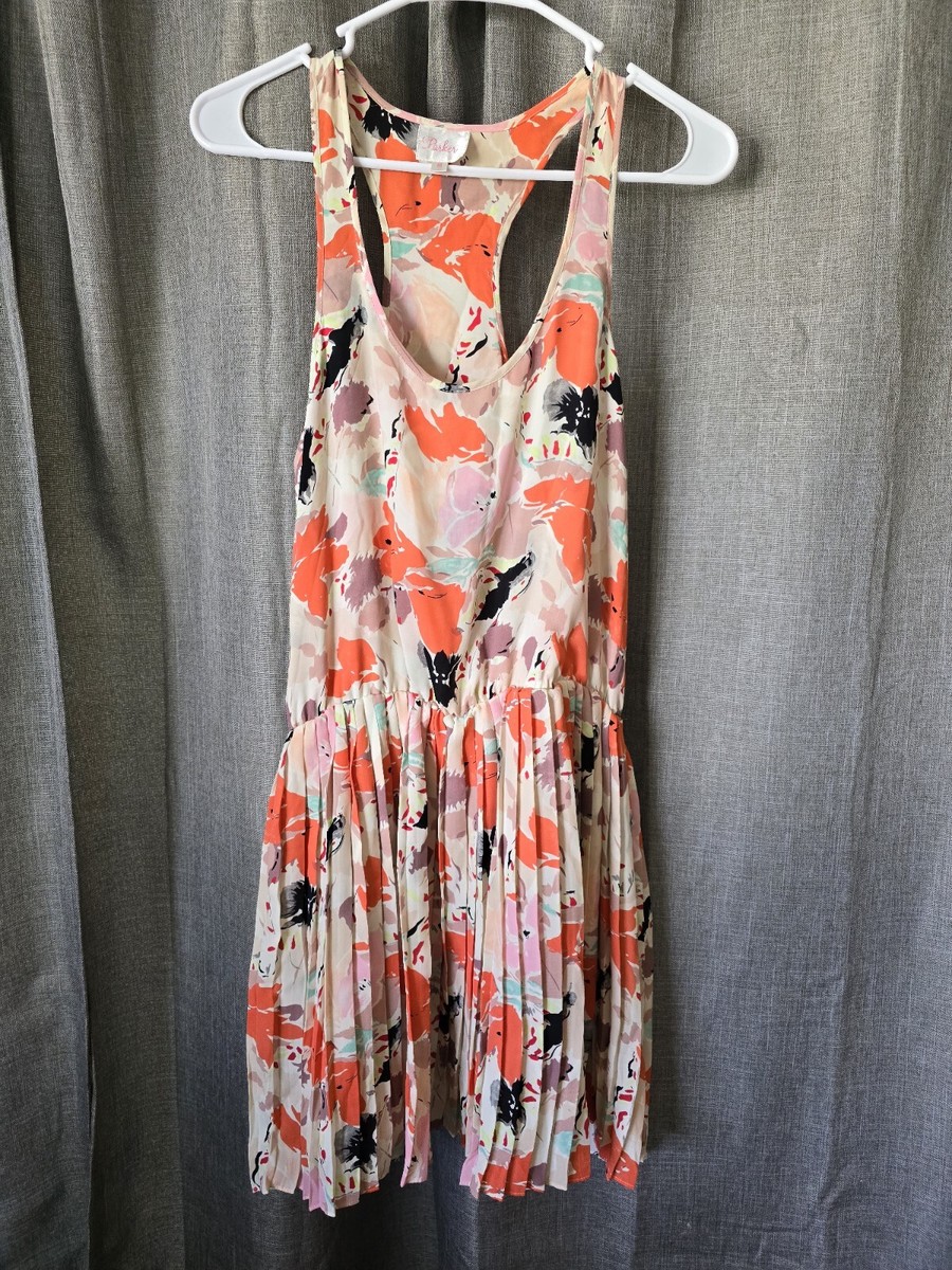 parker pleated dress Parker Racerback Accordion Pleated Floral Dress Size M Tennis Prep