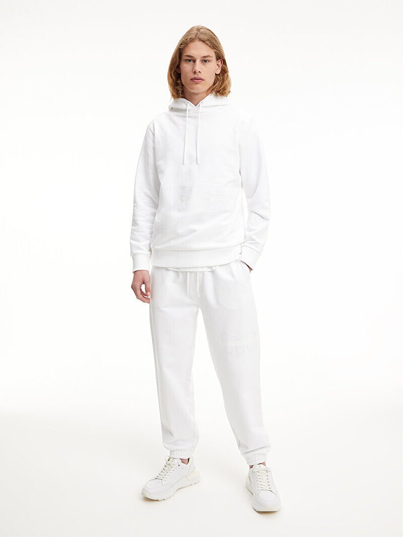 Calvin Klein Jeans DISRUPTED LACQUER LOGO Hoodie Bright-White J30J322532 RRP£110 image 9