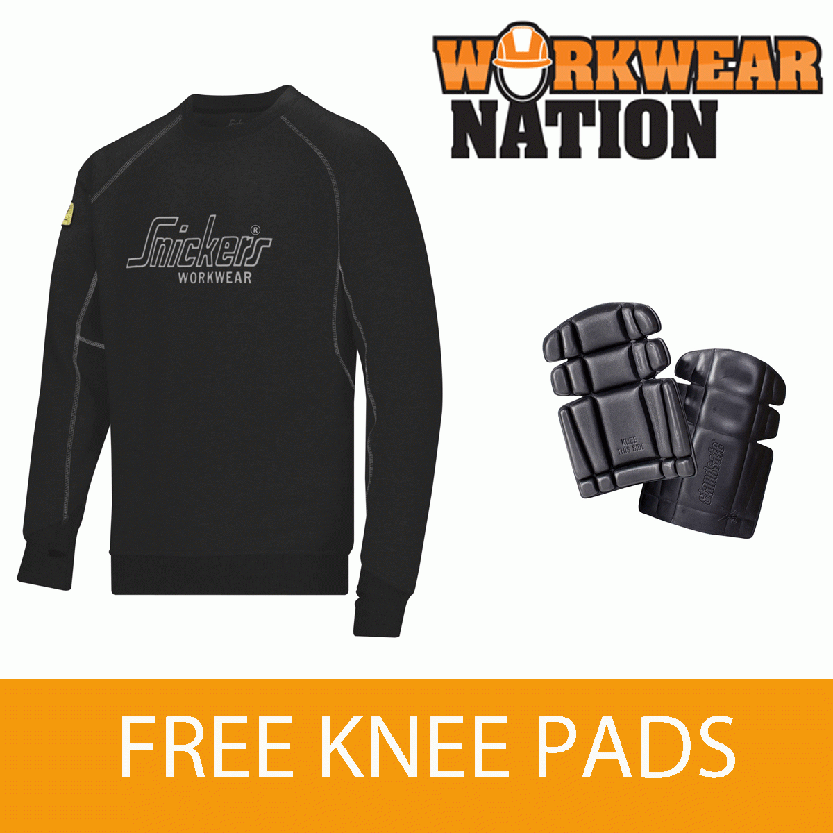 Snickers 2820 Logo Works Rundhals Sweatshirt - Gratis Kniepolster Kniepolster Kniepolster schwarz 6a716d Snickers 2820 Logo Works Rundhals Sweatshirt - Gratis Kniepolster Kniepolster Kniepolster schwarz 6a716d