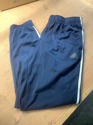 Adidas Blue/White Men's Tracker Pants, Size Large-#BP5464