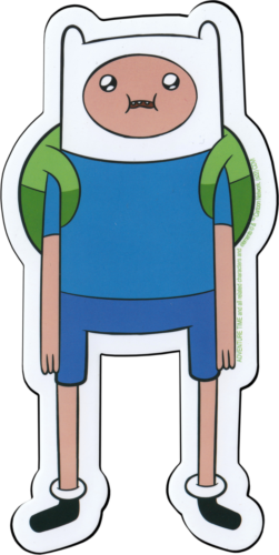 Sticker - Finn in Awe Adventure Time Cartoon Network TV Show 5.5" Decal #5919 - Afbeelding 1 van 1