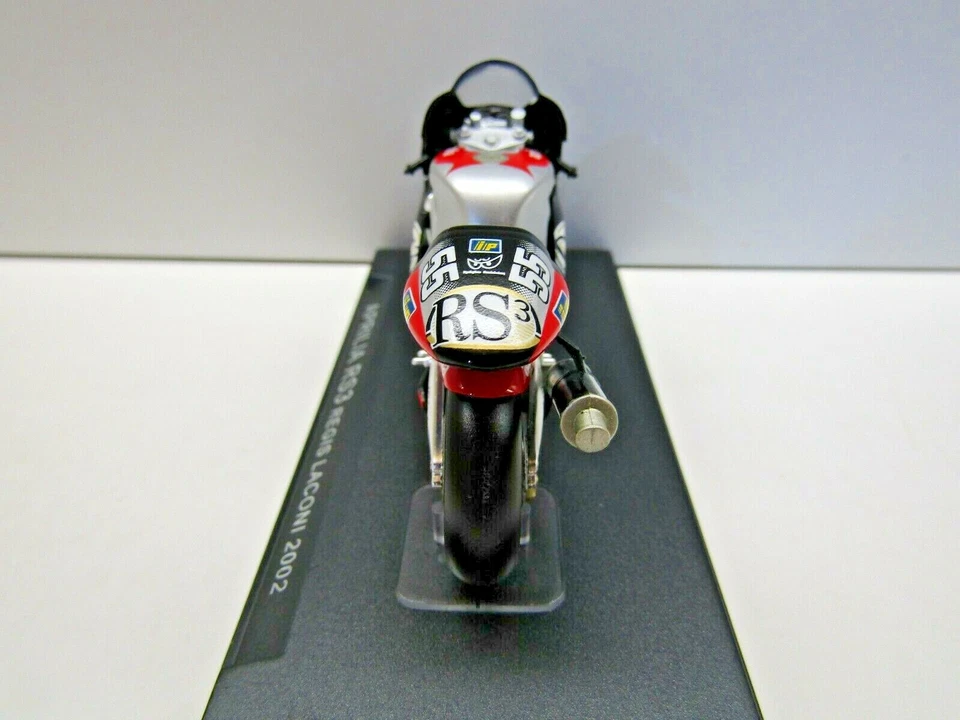 IXO 1:24 Scale Diecast Model Aprilia RS3 Regis Laconi 2002 # 55 in Display Case - Image 3 of 4