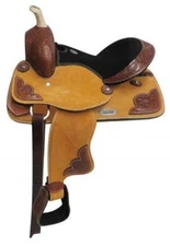  Double T Pony/Youth suede leather saddle 13"