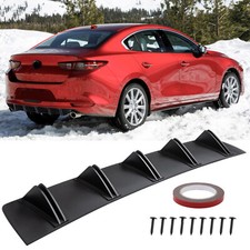 For Mazda 3 Mazdaspeed 3 Black Rear Bumper Diffuser 5 Fins Spoiler Lip Splitter