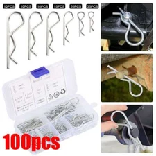 100 Pcs Cotter Pins, R Clips Split Pins Assortment Kit, Disc Caliper Pin R Clip